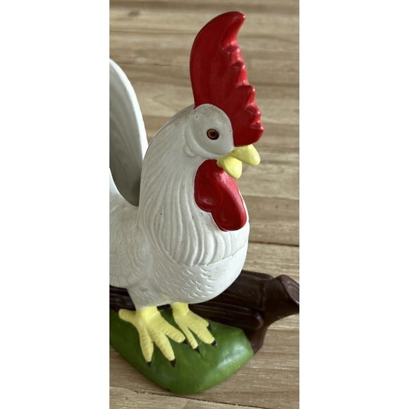 Vintage Ceramic Rooster Table Napkin Holder Centerpiece Mid Century Country - Picture 2 of 7